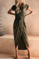 Chic Asymmetrical Round Neck Dress