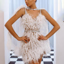 Chic Short Feathered Dress for Any Occasion