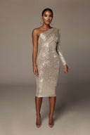 Margely | Elegant Wrapped Bust Evening Dress