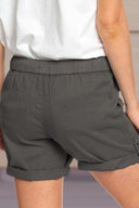 Adjustable Waist Drawstring Cuffed Shorts