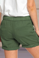 Adjustable Waist Drawstring Shorts with Rolled Hem