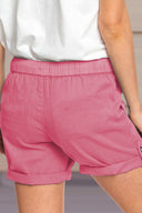 Adjustable Waist Drawstring Cuffed Shorts