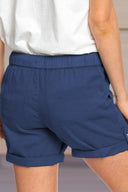 Adjustable Waist Drawstring Cuffed Shorts