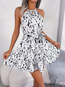 Chic Leopard Print Bow Dress