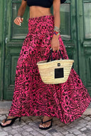Chic High-Waisted Bootcut Pants with Fun Print