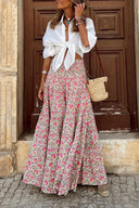 Chic High-Waisted Bootcut Pants with Fun Print