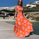 Chic Floral Maxi Dress with Flowing Hem