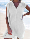 Chic Women's Button-Detail Beach Dress
