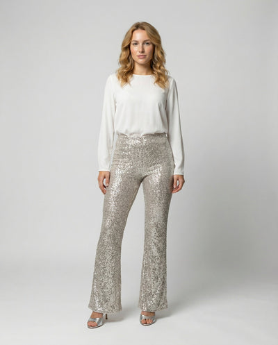Shimmering Autumn Sequin Trousers | Chic Style