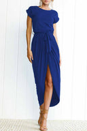 Chic Asymmetrical Round Neck Dress