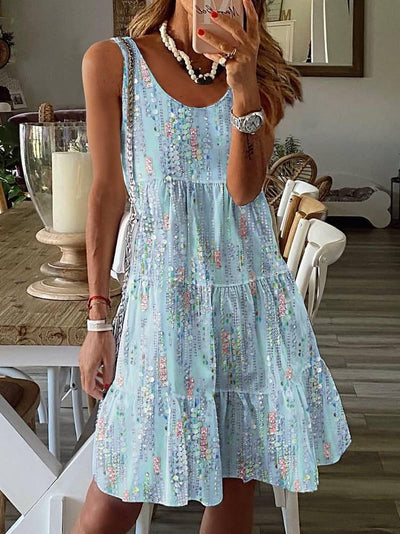 Chic Ruffled Hem Tank Dress