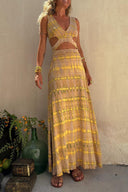 Chic Stretch Dress with Cutout & Slit Design