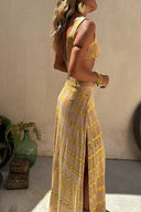 Chic Stretch Dress with Cutout & Slit Design