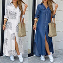 Chic Long Sleeve Graphic Print Dress for Women