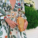 Chic Women's Maxi Dress with V-Neck & Billowy Sleeves