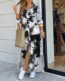 Chic Long Sleeve Graphic Print Dress for Women