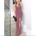 Stunning Evening Dress with Side Slit and Chic Neckline
