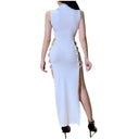 Chic Halter Neck Maxi Dress with Side Lacing
