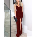 Stunning Evening Dress with Side Slit and Chic Neckline