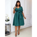 Chic V-Neck Slim Evening Gown