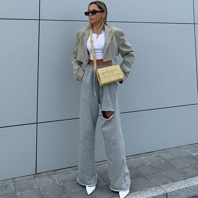 Trendy Women's Ripped Leisure Pants