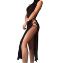 Chic Halter Neck Maxi Dress with Side Lacing