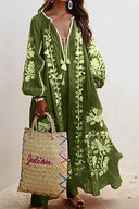 Floral Print Bohemian Maxi Dress