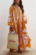Floral Print Bohemian Maxi Dress