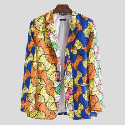 Stylish Women's Colorful Patterned Blazer