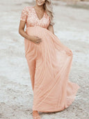 Stunning Maternity Maxi Dress with Sequins and Tulle