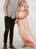 Stunning Maternity Maxi Dress with Sequins and Tulle