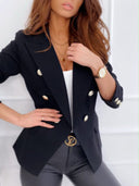 Chic Women's Double-Breasted Blazer in Classic Style