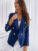 Chic Women's Double-Breasted Blazer in Classic Style