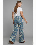 Women's Denim Printed Flare Trousers Collection