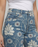 Women's Denim Printed Flare Trousers Collection