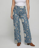 Women's Denim Printed Flare Trousers Collection