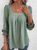 Square Neck Cotton Blouse for Effortless Style
