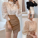 Chic High Neck Floral Blouse