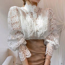 Chic High Neck Floral Blouse