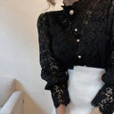 Chic High Neck Floral Blouse