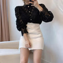Chic High Neck Floral Blouse