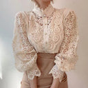 Chic High Neck Floral Blouse