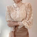 Chic High Neck Floral Blouse