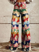 Chic Printed Wide Leg Trousers