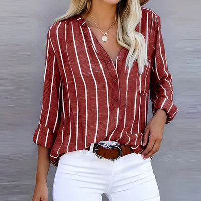 Chic Women's Striped Blouse in Trendy Design