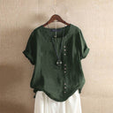 Stylish Cotton Blouse with Chic Button Closure