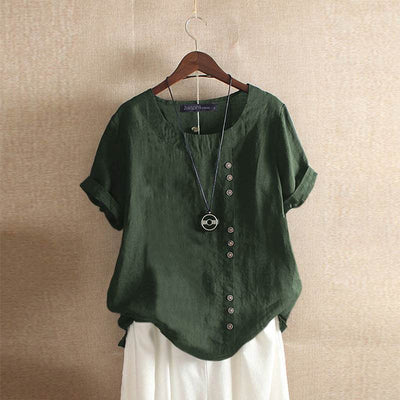 Stylish Cotton Blouse with Chic Button Closure
