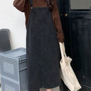 Denim Overall Dress with Stylish Front Pocket