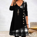 Chic Long-Sleeved Plaid Dress