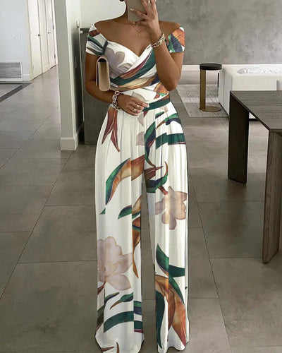 Botanical Print Jumpsuit Dress for Effortless Style